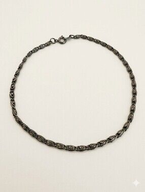 Cool Vintage Silver Chain Anklet Ankle Bracelet  9"